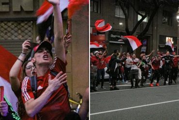 ¡EMOCIONADOS! Venezolanos en Argentina llenaron de euforia las calles de Buenos Aires por la presencia de jugadores del Caracas FC (+Videos)