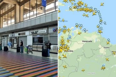 ¡DEBES VERLO! El gráfico que muestra lo desolado que está el espacio aéreo venezolano por las severas restricciones del régimen de Nicolás Maduro