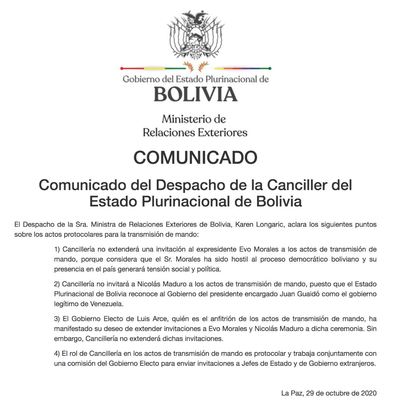 gobierno bolivia