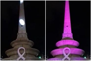 ¡SE LO MOSTRAMOS! El Obelisco de Altamira fue iluminado de color rosa por el Día Internacional de la Lucha contra el Cáncer de Mama (+Imágenes)