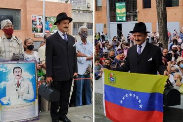 ¡ADMIRABLE! El señor que camina por Caracas disfrazado como el Dr. José Gregorio Hernández le pide que “acabe con la pandemia” (+Video +Fotos)