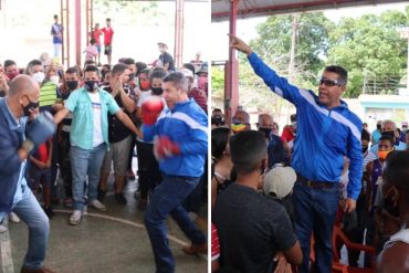 ¡AH, CARAMBA! Aglomerados en una cancha y sin tapabocas: Henri Falcón ahora hace deporte para hacer campaña en Lara (+Fotos y video)