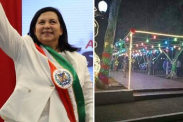 ¡BIEN BELLO! Carmen Meléndez encendió las luces en 3 plazas de Barquisimeto para dar “inicio” a la Navidad (gran parte de la ciudad estaría sin luz)