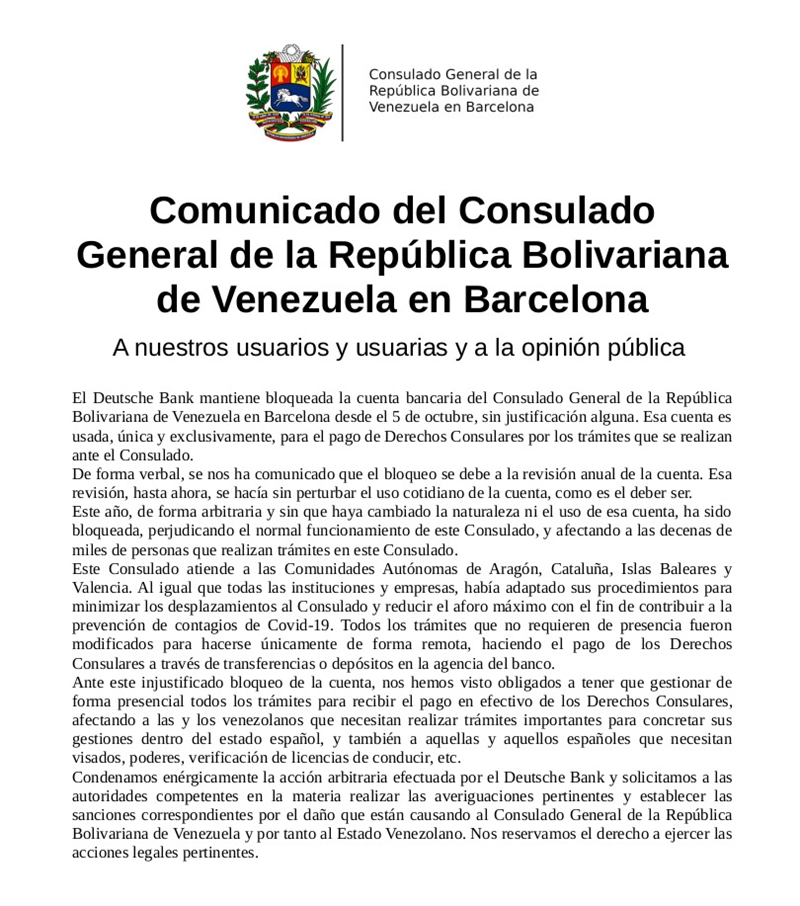 consulado venezuela barcelona