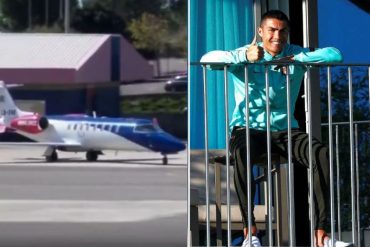 ¡SÉPALO! Cristiano Ronaldo viaja a Turín en un avión ambulancia tras dar positivo por covid-19 (+Video)