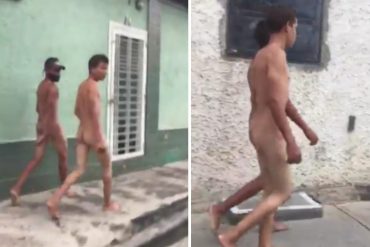 ¡NO SE LA CALARON! Cansados de la inseguridad: ciudadanos capturaron y desnudaron a sujetos que estaban robando a mujeres en Maracay (+Video)