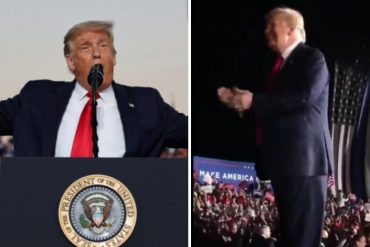 ¡MÍRELO, PUES! Trump se mostró lleno de energía y hasta bailó en su primer mitin de campaña tras anunciar que dio negativo por covid-19 (+Video)