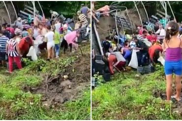 ¡VEA! “El rostro feo de la patria”: Indignación en redes por saqueo a un camión de frutas y verduras que era manejado de trabajadores andinos (+Imágenes)