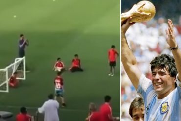 ¡CONMOVEDOR! Recuerdan cuando Maradona jugó con un niño sin piernas que quería atajarle un gol (el “Pelusa” le marcó el tanto y lo celebró) (+Video)