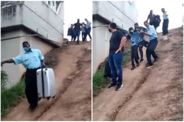 ¡VEA! Pasajeros deben caminar por “trochas” para acceder a los túneles de desinfección del Aeropuerto Internacional de Maiquetía (+Video +Reacciones)