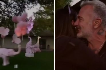 ¡MIRE! La espectacular bienvenida a casa que le dio Gianluca Vacchi a Sharon Fonseca y a su hija recién nacida (+Video conmovedor)