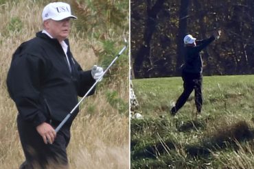 ¡LE MOSTRAMOS! Trump juega en su campo de golf un día después de que los medios anunciaran la victoria de Biden en las presidenciales (+Fotos)