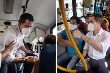 ¡MIRE! Guaidó sorprendió a los caraqueños este #28Nov abordando varias camionetas de transporte público (+Fotos +Video)