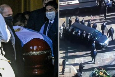 ¡ÚLTIMA HORA! Al grito de «olé, olé, olé, Diego» el cortejo fúnebre de Maradona partió de la Casa Rosada hacia el cementerio (+Videos)