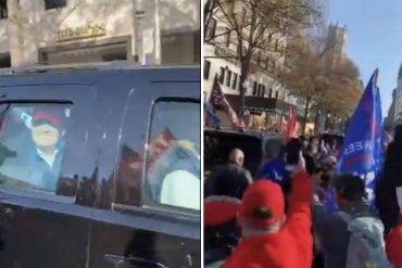 ¡VEA! Republicanos frenéticos en Washington al ver a Trump pasar en su limusina por una protesta en contra el “fraude” (+Videos)