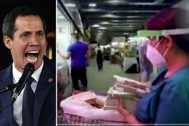 ¡INFLACIÓN EN VENEZUELA! Guaidó acompañó a una enfermera para ver lo que podía comprar con el bono recibido y terminaron con una montaña de billetes (+Video)