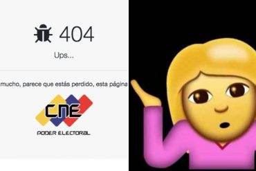 ¡SIN PALABRAS! “Ups”: Así amaneció el portal web del CNE tras difundir primer boletín y otorgar ventaja al chavismo en los cuestionados comicios parlamentarios (+Capturas)