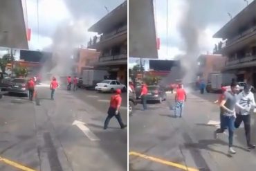 ¡LE DECIMOS! Se incendia y explota un vehículo en una estación de servicio en Baruta este #4Dic (+Video)