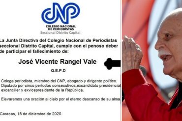 ¡CONTROVERSIAL! “Celebrando a quien persiguió periodistas”: le dieron con todo al CNP por “elevar una oración” tras la muerte de José Vicente Rangel (+Reacciones)