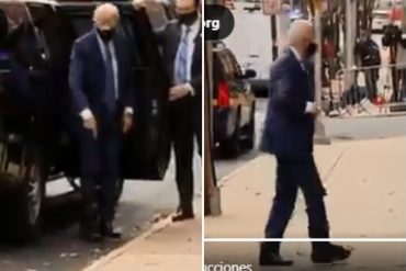 ¡MUY TRANQUILO! Biden fue visto por primera vez en público desde que se conoció sobre su fractura de tobillo: luce una bota de soporte para caminar (+Video)