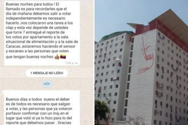 ¡LO QUE FALTABA! “Estaremos haciendo el escaneo de quienes voten”: los mensajes amenazantes que enviaron coordinadores del CLAP a habitantes de una Misión Vivienda (+Capturas)