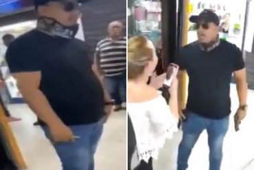 ¡LO QUE FALTABA! Diputado chavista Edgar Reyes agredió a una mujer de la tercera edad durante un bochornoso altercado con comerciantes (lo grabaron portando un arma) (+Video)