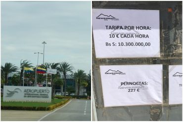 ¡UNA LOCURA! Denuncian que en el aeropuerto Santiago Mariño de Margarita cobran los servicios en euros: incluidos estacionamiento y alquiler de locales