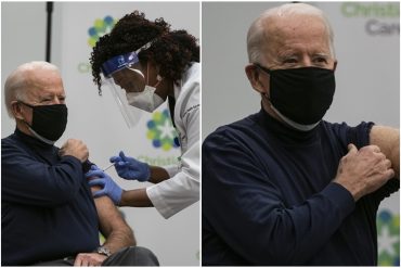 ¡NO SE LO PIERDA! En plena transmisión en vivo: Biden se aplicó la primera dosis de la vacuna contra el covid-19 desarrollada por Pfizer (+Video y fotos)