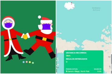 ¡SE LO MOSTRAMOS! El Santa Tracker que muestra el recorrido en vivo de Papá Noel mientras reparte regalos por el mundo en estas Navidades