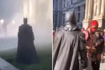 ¡DE PELÍCULA! El hombre disfrazado de Batman que causó furor durante fuertes incidentes en el Capitolio de EEUU (+Videos)