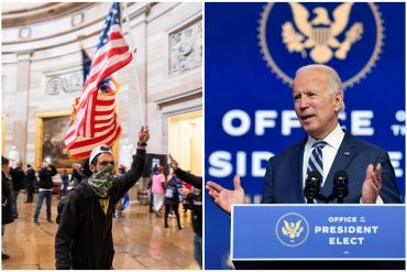 ¡LE CONTAMOS! Biden definió a simpatizantes de Trump que irrumpieron en el Capitolio como “un pequeño número de extremistas dedicados al caos” (+Video)