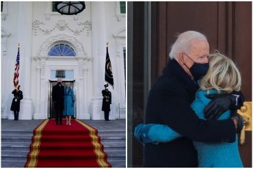 ¡VEA! Biden le dio a su esposa un inesperado abrazo al ingresar a la Casa Blanca (+Video)