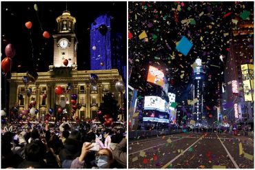 ¡INCREÍBLE! Un Times Square desierto y un Wuhan repleto de gente: la comparación entre dos celebraciones de año nuevo que generó polémica en redes (+Fotos)