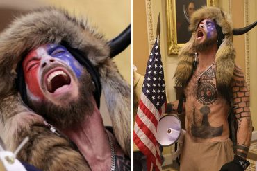 ¡SE LO DECIMOS! El hombre que irrumpió al Capitolio de EEUU disfrazado de bisonte pidió a Trump que le conceda el perdón antes de irse: «Siempre actuó de forma pacífica»