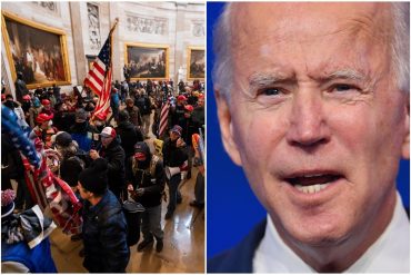 ¡LO ÚLTIMO! Biden instó a simpatizantes de Trump a replegarse del Capitolio: “Esto se tiene que acabar ya. Permitan el trabajo de la democracia”