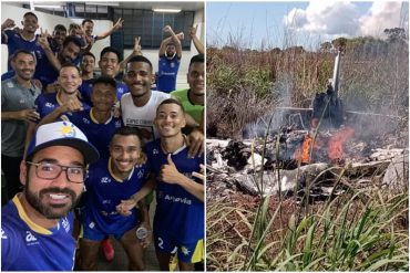 ¡TRÁGICO! Cuatro jugadores y el presidente de un club de fútbol de Brasil murieron en un accidente aéreo: la aeronave quedó destrozada (+Video)