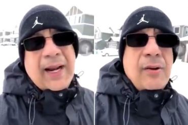 ¡LE MOSTRAMOS! El cómico video de un maracucho quejándose de la nieve en el exterior: “A esta hora estuviese comiéndome unos tumbarranchos en Bella Vista”