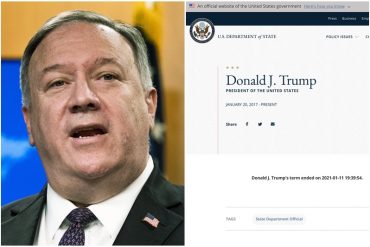 ¡SE ARMÓ! Pompeo inició investigación después de que se cambiaron biografías de Trump y Pence en el ‘site’ del Departamento de Estado