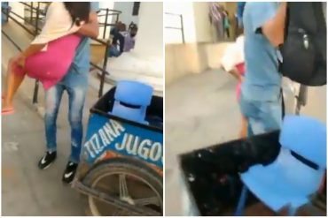 ¡TERRIBLE! En una bicicleta convertida en ambulancia tuvieron que trasladar a una embarazada en Zulia (+Video)