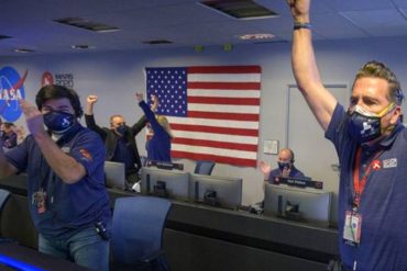 ¡EMOCIONADOS! Júbilo y alegría: la celebración en la NASA luego de que el rover Perseverance se posara en Marte (+Video)