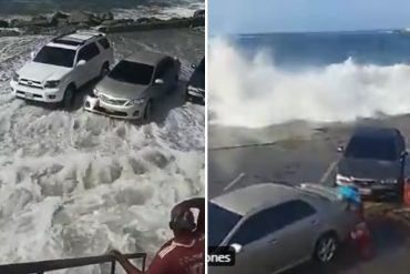 ¡DEBE SABERLO! Fuerte oleaje arrastró varios vehículos en marina de Puerto Cabello (+Videos)