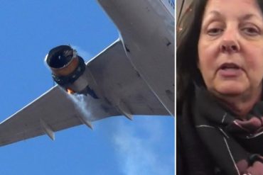 ¡ANGUSTIANTE! «Me despedí de nuestros hijos»: pasajera de United Airlines relató el horror que vivió, tras ver cómo el motor del avión explotó en el aire (+Video)