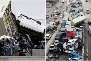 ¡IMPRESIONANTE! Al menos 5 muertos y decenas de heridos en enorme accidente con casi 100 vehículos en autopista congelada de Texas (+Fotos +videos)