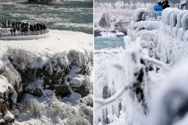 ¡LE MOSTRAMOS! Las espectaculares imágenes de las cataratas del Niágara congeladas tras la ola de frío extremo que azota EEUU (+Fotos +Videos)