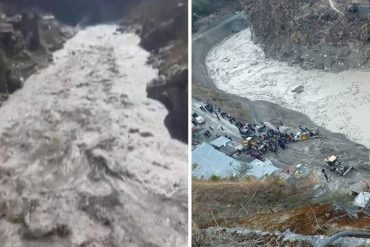 ¡TRAGEDIA! Un glaciar se desprendió en el Himalaya y causó gran avalancha de agua y lodo: Nueve personas murieron y 150 se encuentran desaparecidas (+Videos impactantes)