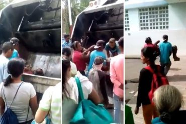 ¡TERRIBLE! La Venezuela de Maduro: trasladaron a una persona herida en un camión de basura porque no había ambulancia (+Video)