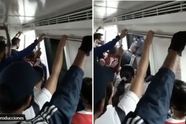 ¡RIESGO! Vagón del Metro de Caracas viaja repleto de personas y con la puerta abierta este #22Mar (+Video)