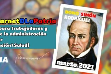 ¡ATENCIÓN! Régimen inicia la entrega del “bono especial Simón Rodríguez” a funcionarios del sector público