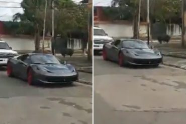 ¡CAUSÓ FUROR! “Y con las calles rotas y las santamarías abajo”: El video de un Ferrari estacionado en Barinas desató comentarios en redes