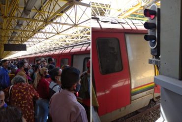 ¡NADA NUEVO! En pleno estreno del nuevo aumento del pasaje: desalojaron tren sin tracción en la estación Caño Amarillo del Metro de Caracas este #1Mar